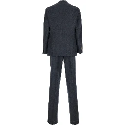 Grey Single-breasted suit with Notched revers in wool for men