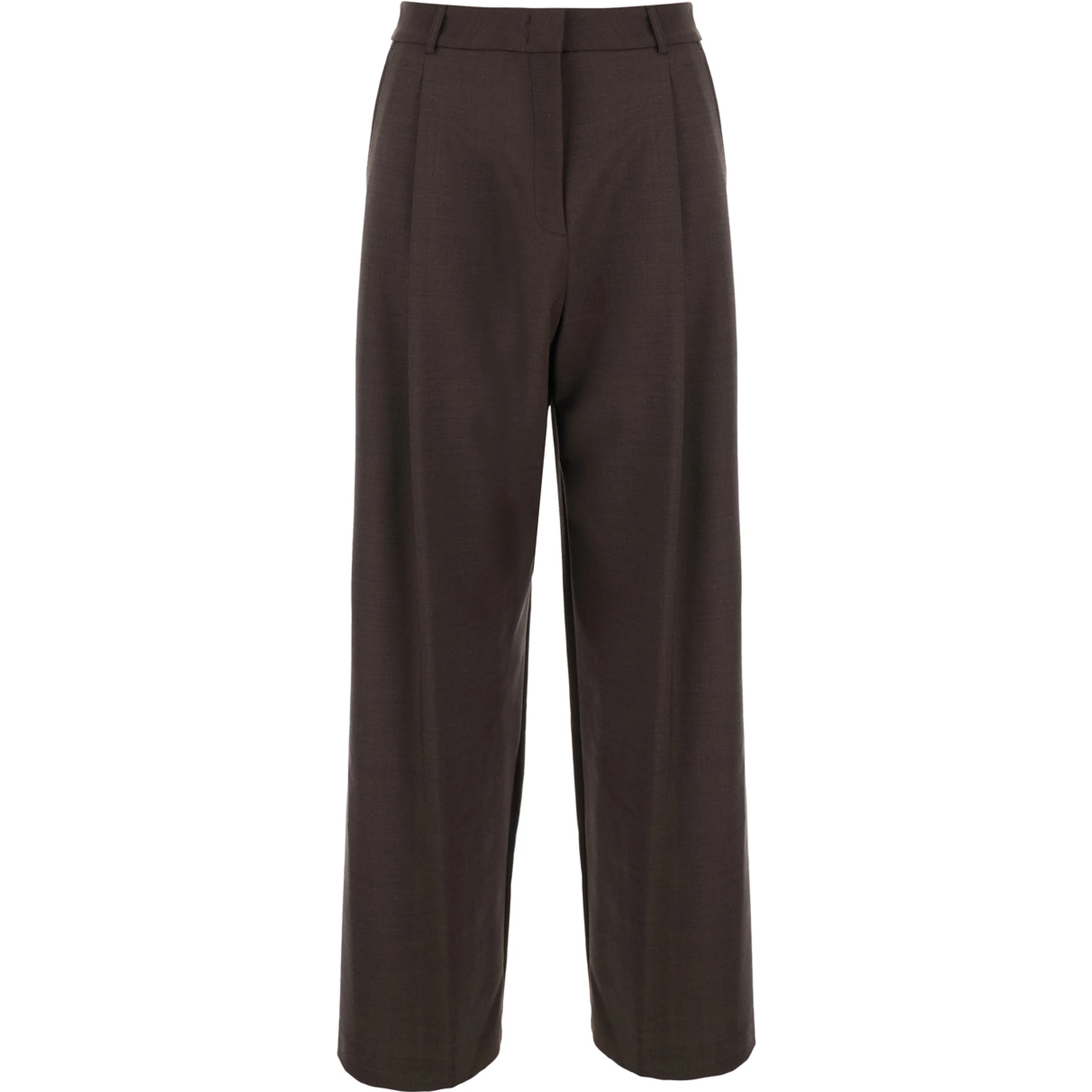 Brown Pants with Pockets and Finished Hems in Tech Fabric for Men
