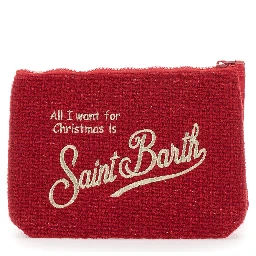Aline Tricot Clutch with tricot workmanship and cotton, fuchsia, Girl
