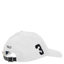 Baseball Cap with Maxi Pony on the Front and Numeric Detail on the Side in White Cotton for Men