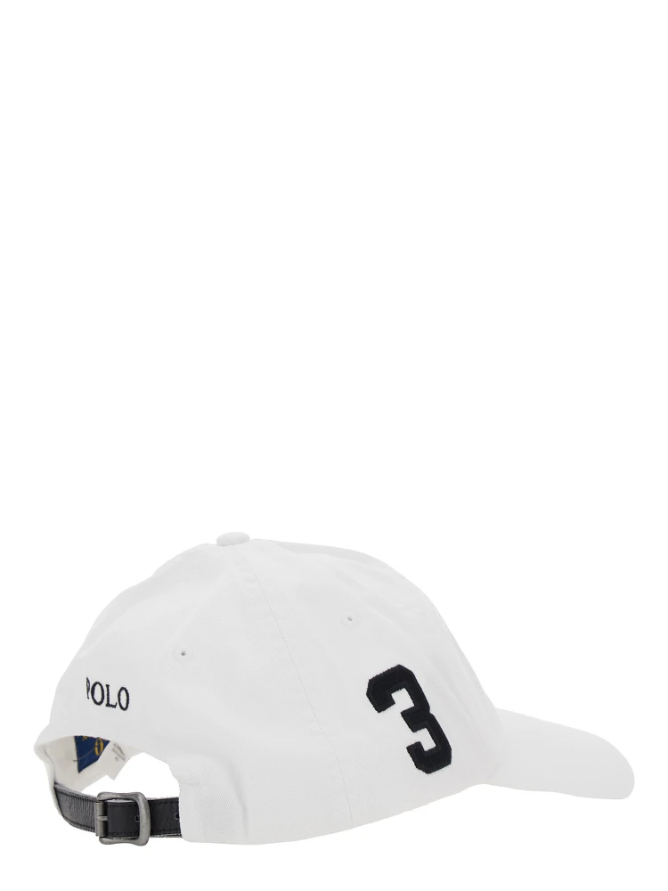 Baseball Cap with Maxi Pony on the Front and Numeric Detail on the Side in White Cotton for Men alternative