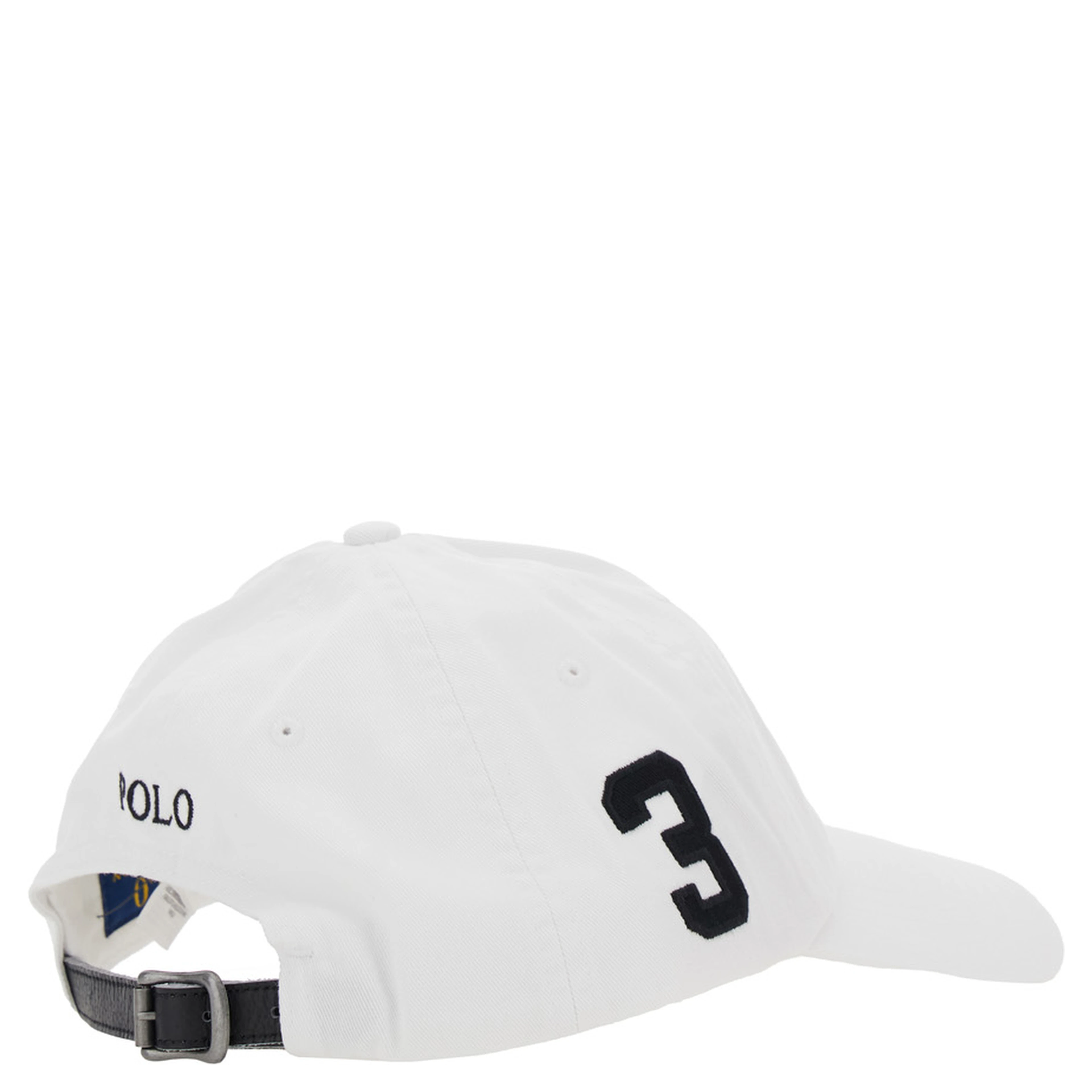 Baseball Cap with Maxi Pony on the Front and Numeric Detail on the Side in White Cotton for Men