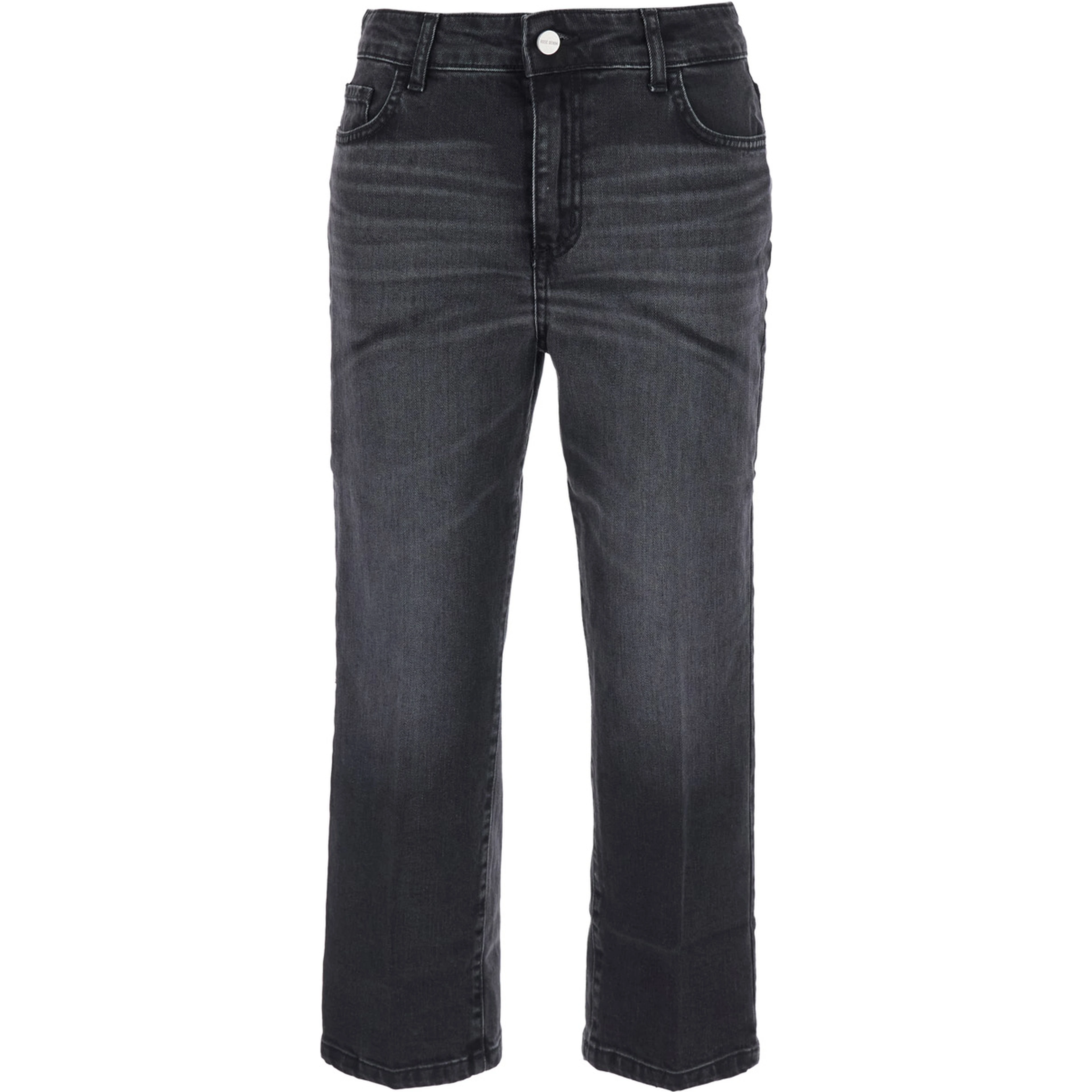 High-waisted jeans with back pockets in blue for women