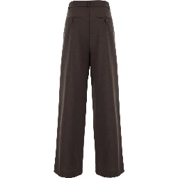 Brown Pants with Pockets and Finished Hems in Tech Fabric for Men