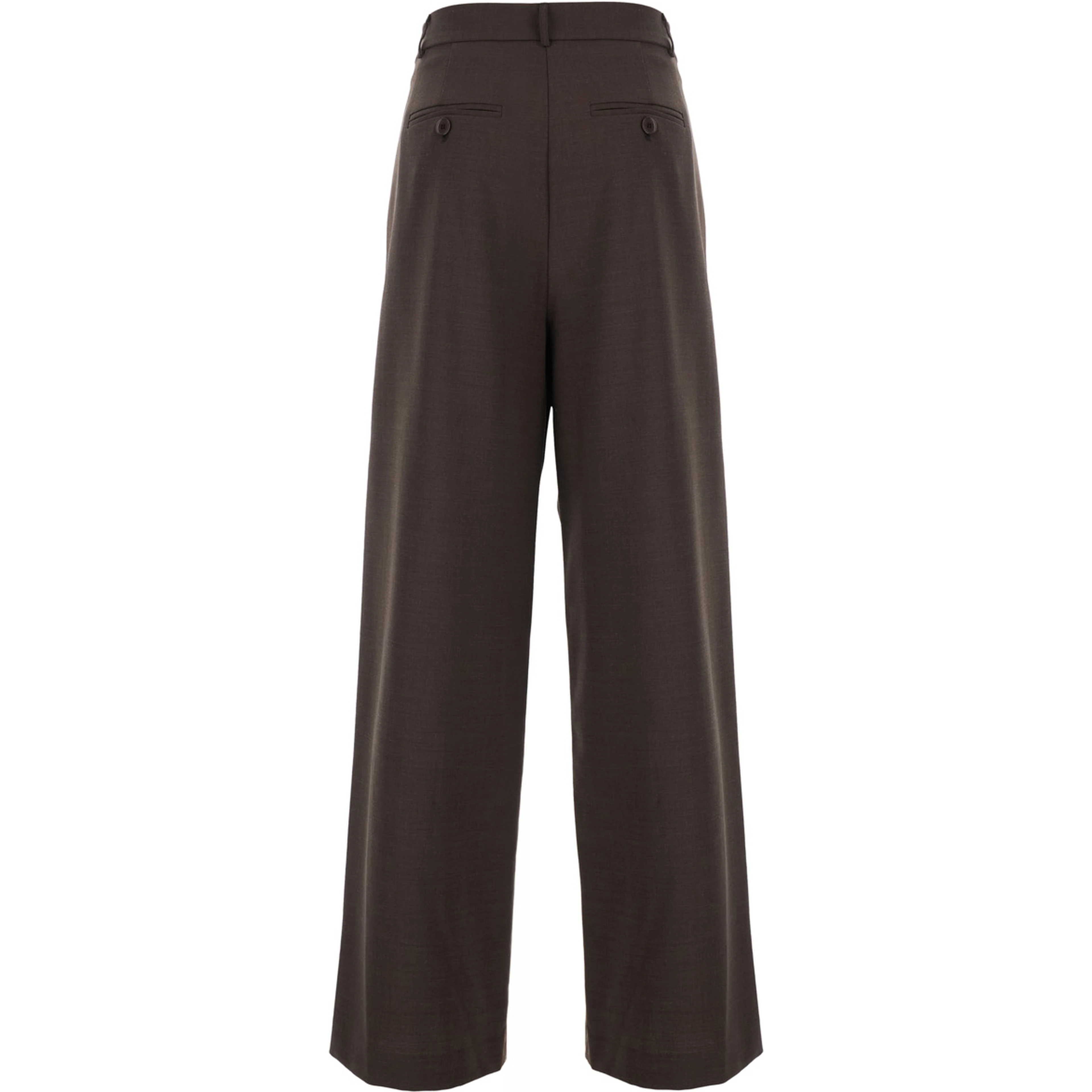 Brown Pants with Pockets and Finished Hems in Tech Fabric for Men