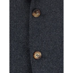Grey Single-breasted suit with Notched revers in wool for men