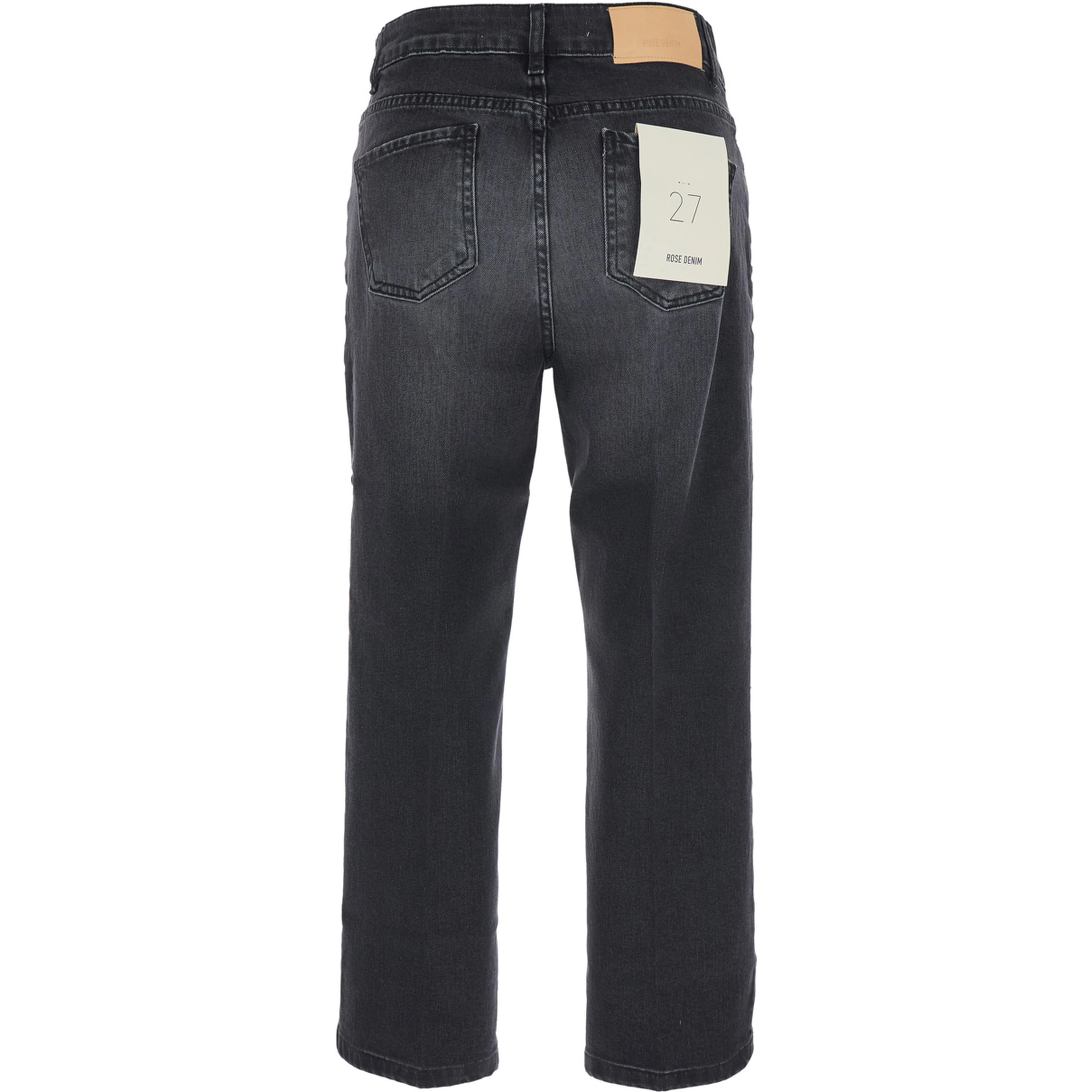 High-waisted jeans with back pockets in blue for women
