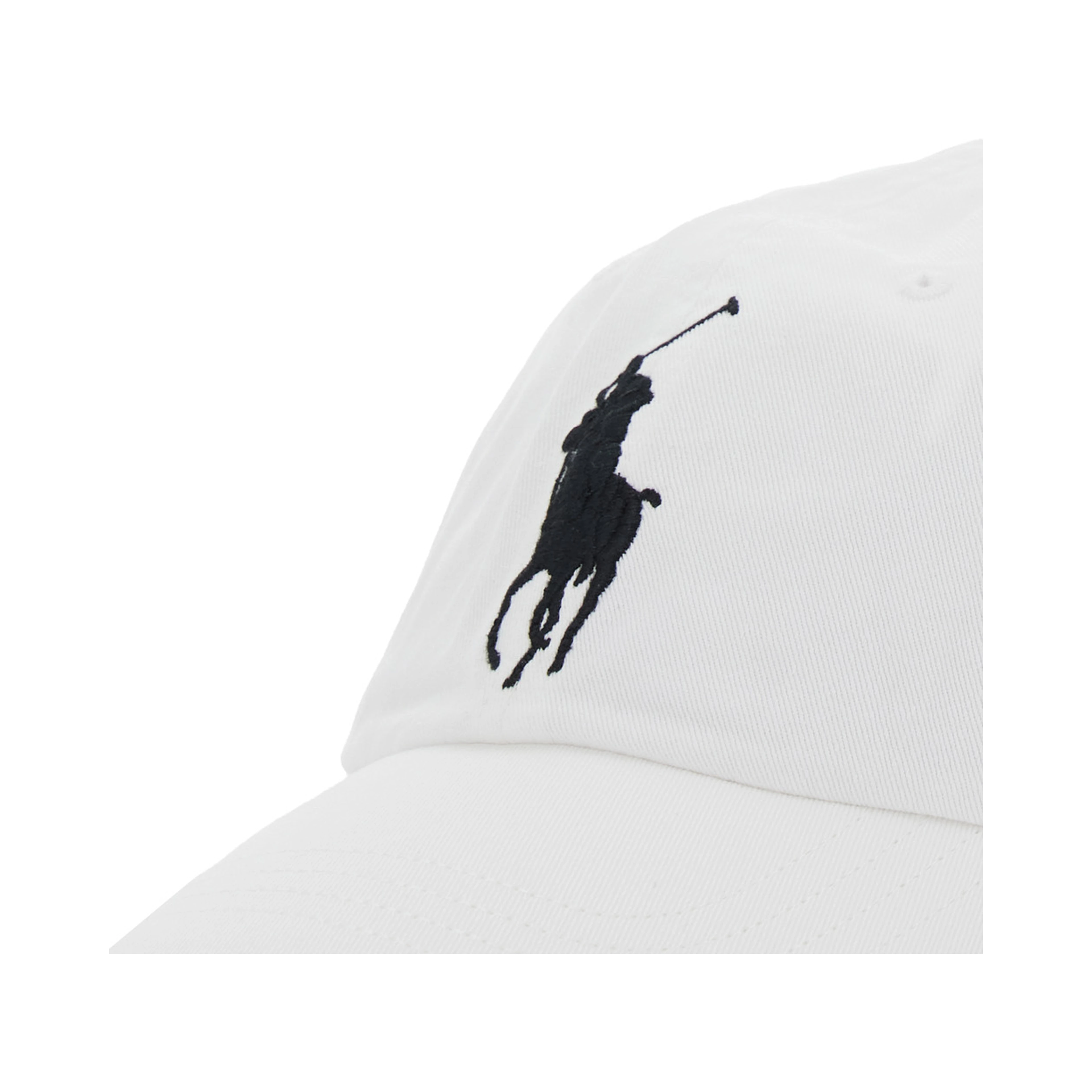 Baseball Cap with Maxi Pony on the Front and Numeric Detail on the Side in White Cotton for Men