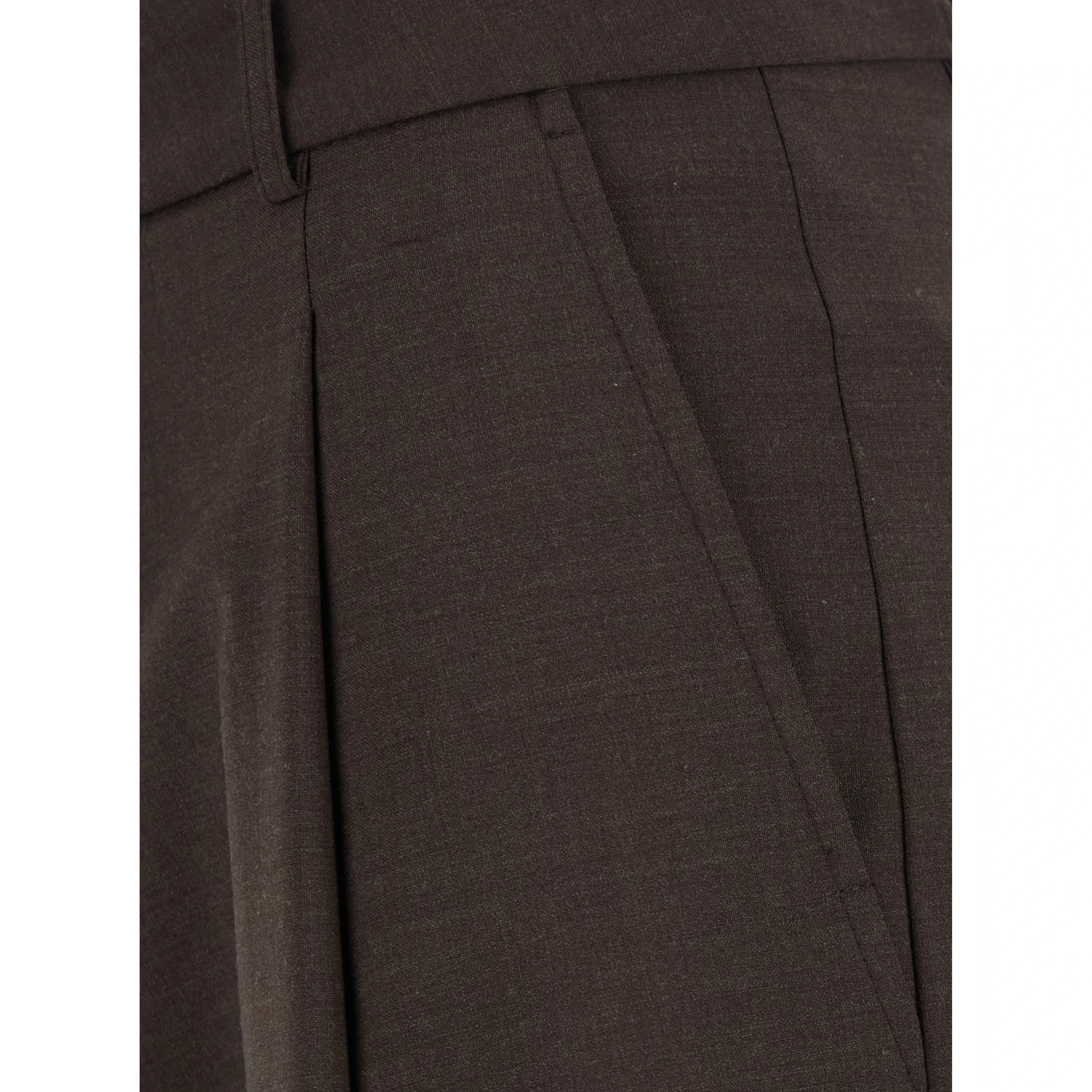 Brown Pants with Pockets and Finished Hems in Tech Fabric for Men