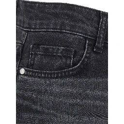 High-waisted jeans with back pockets in blue for women