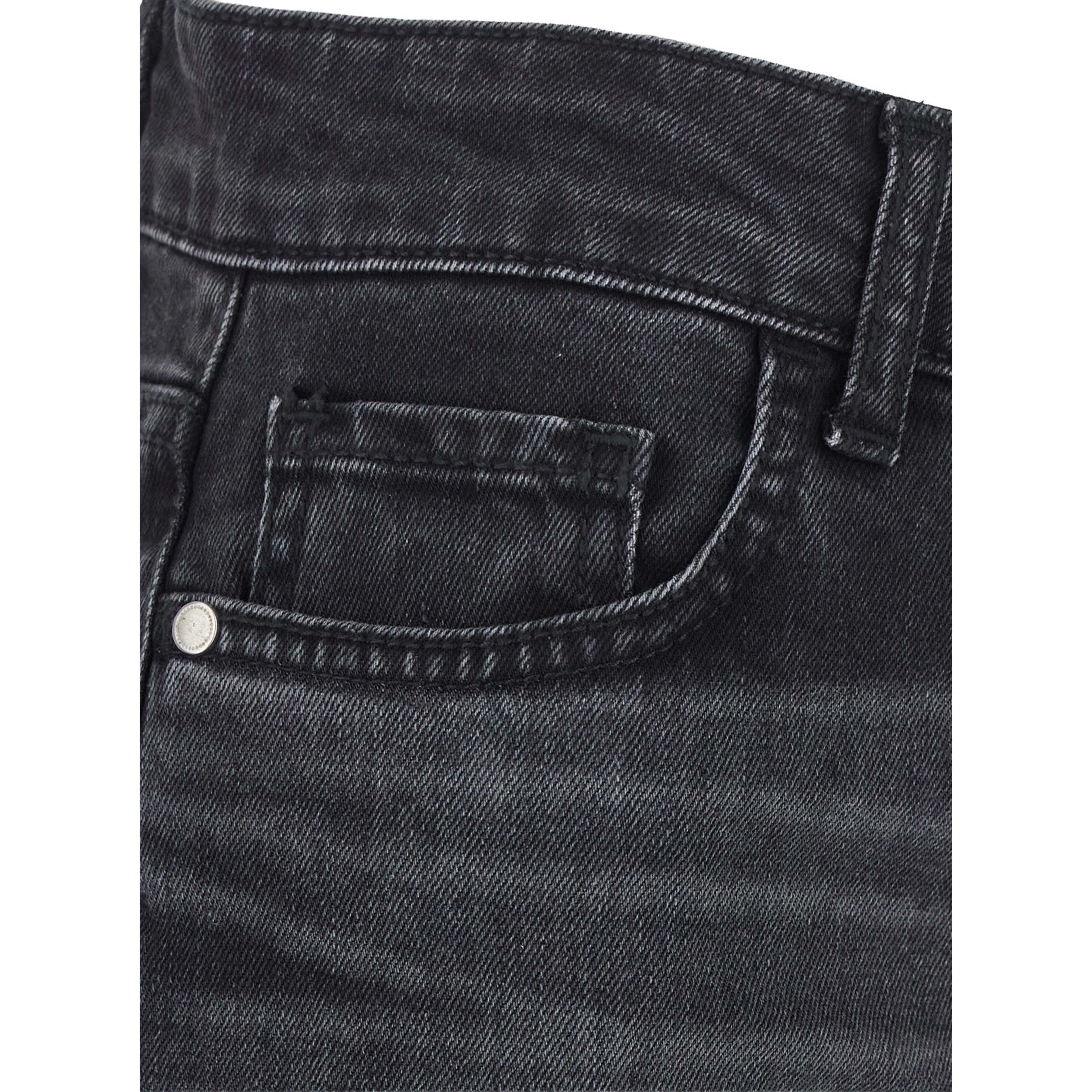 High-waisted jeans with back pockets in blue for women