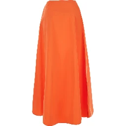 Gonna con composizione in tessuto tecnico arancio donna