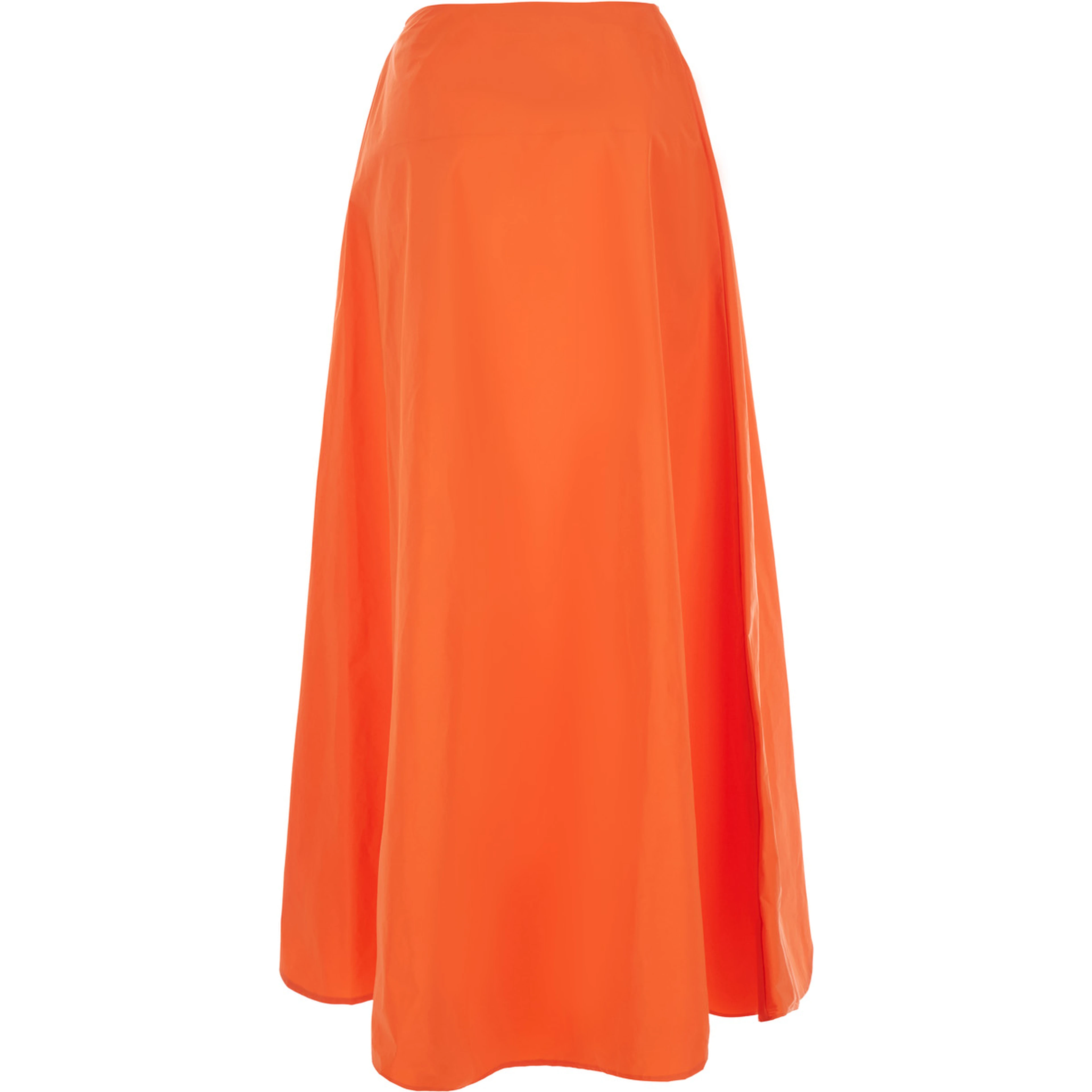 Gonna con composizione in tessuto tecnico arancio donna