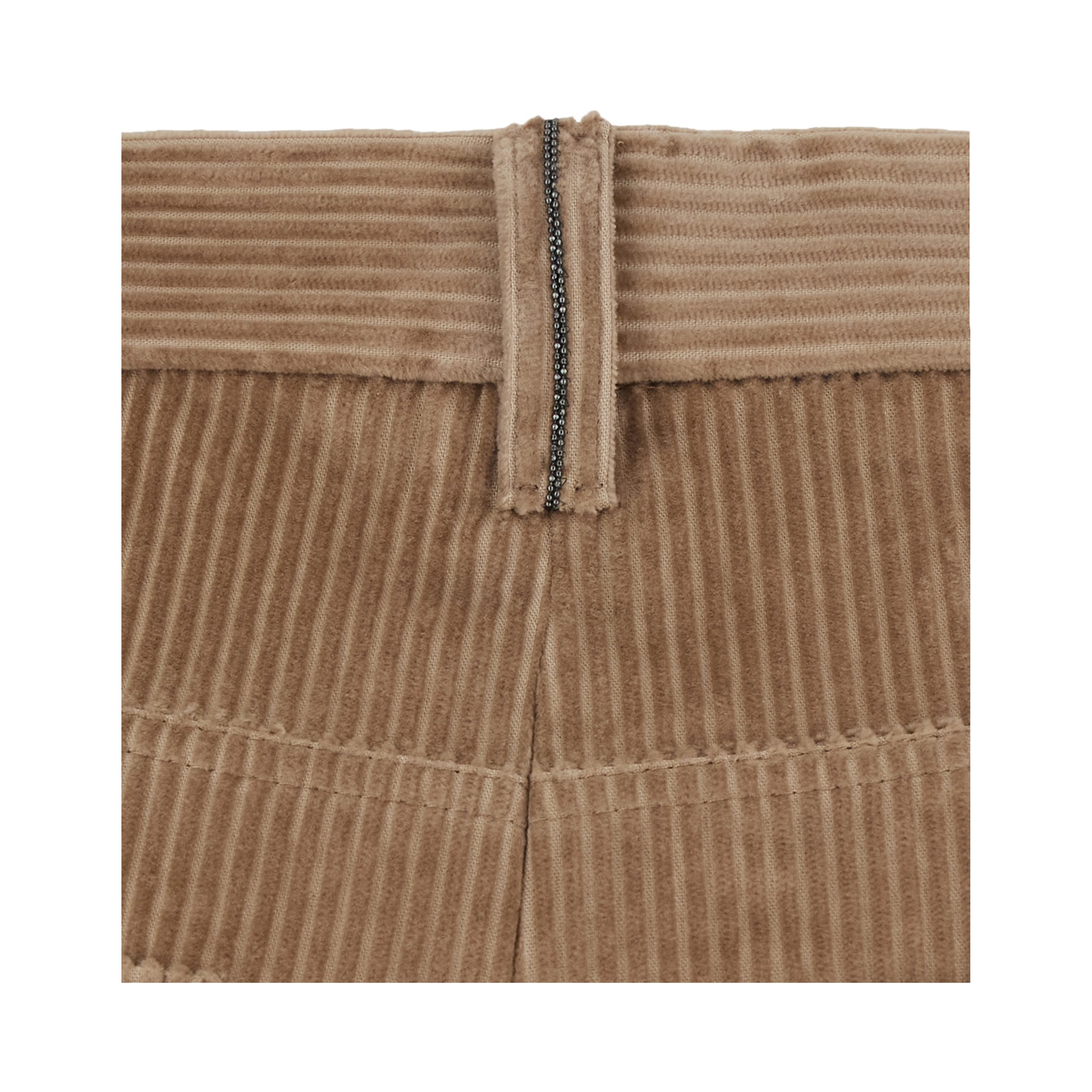 Brown wide-leg trousers with Monile on the belt loop in corduroy women