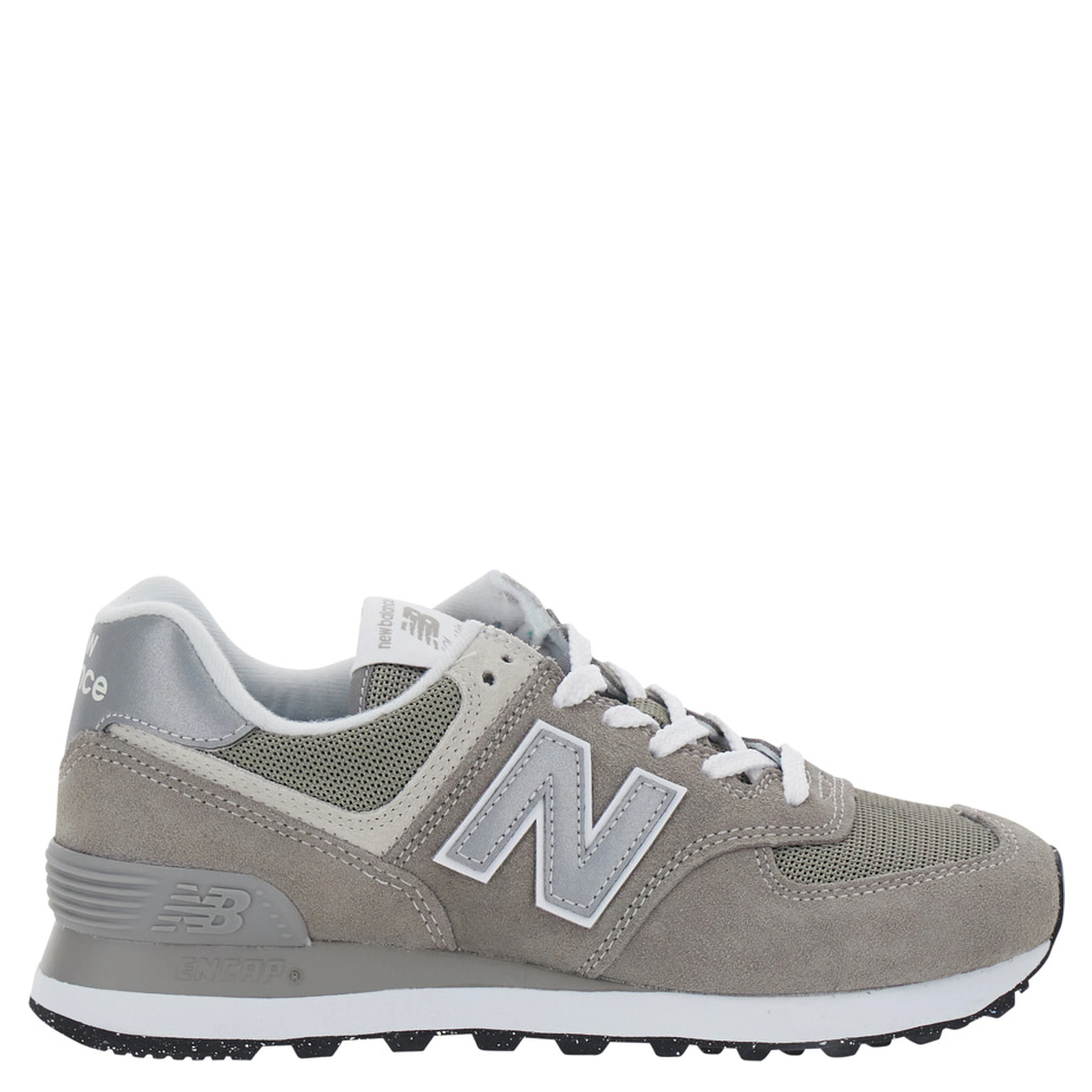 Classic Grey Sneakers with leather and side logo detail in fabric unisex