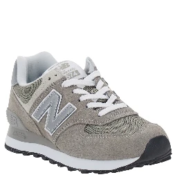 Classic Grey Sneakers with leather and side logo detail in fabric unisex