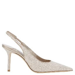 LOVE  metallic Pumps slingback with back strap and almond toe in fabric women