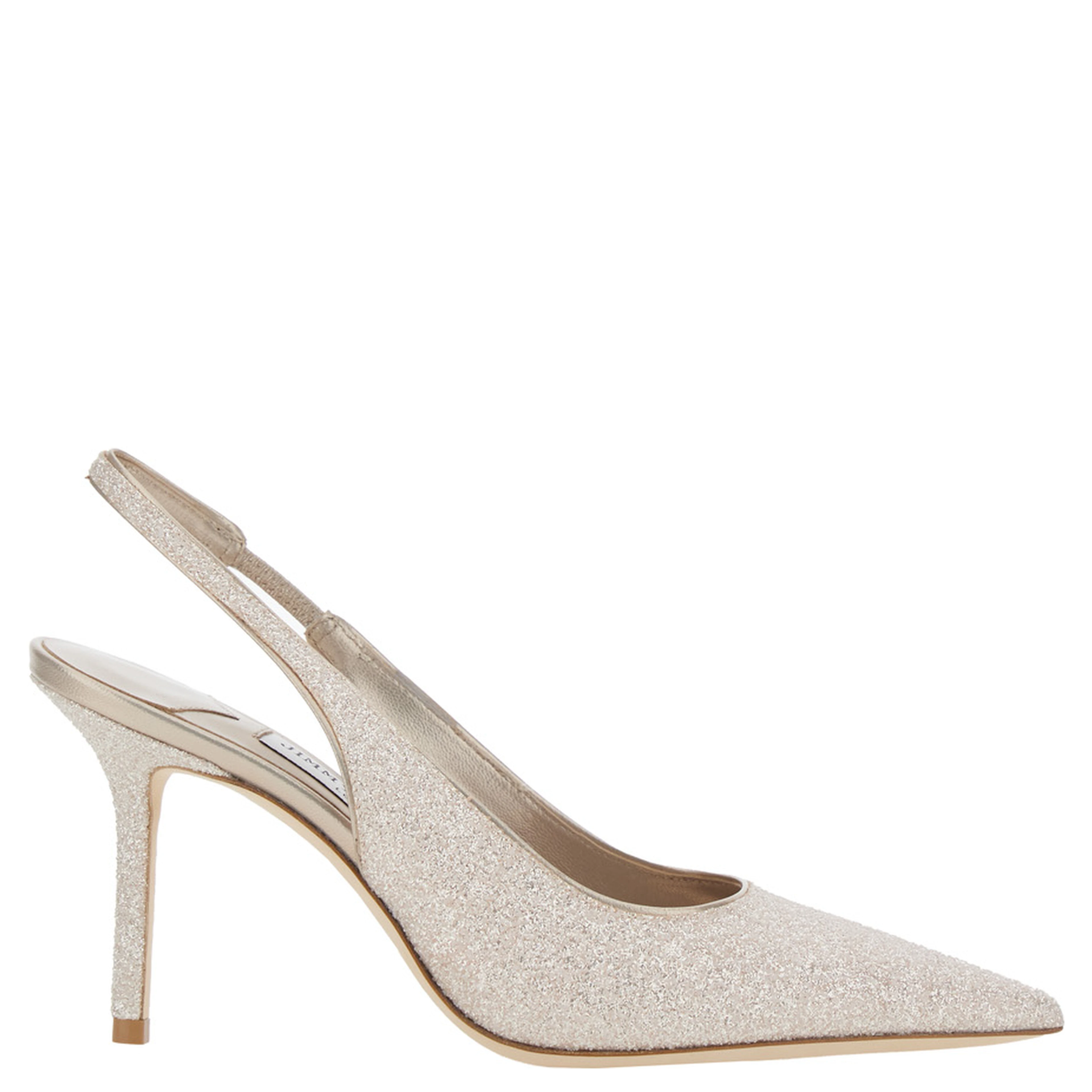 LOVE  metallic Pumps slingback with back strap and almond toe in fabric women