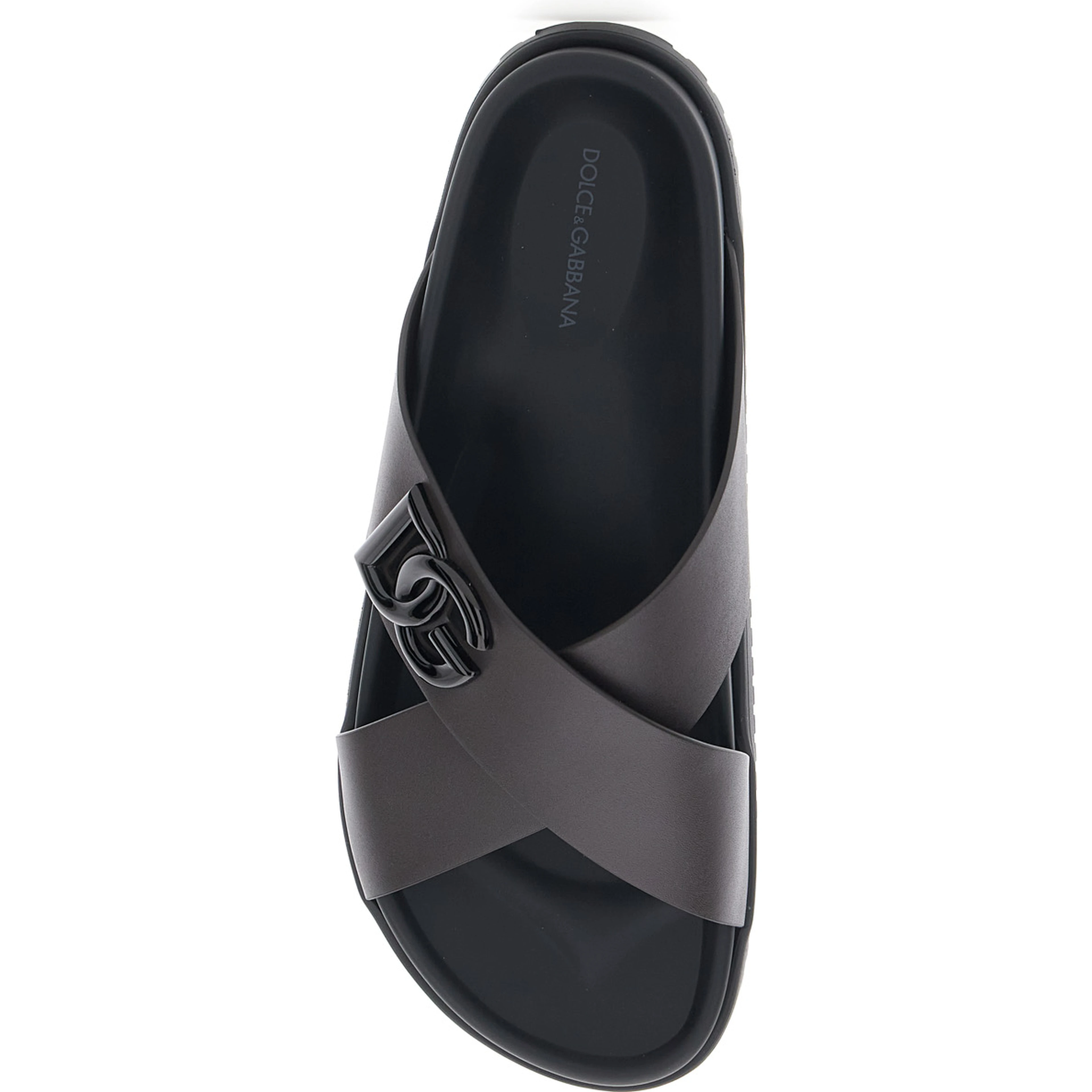 Brown Sandals with Logo Detail and Criss-Crossed Straps on the Front in Leather Man