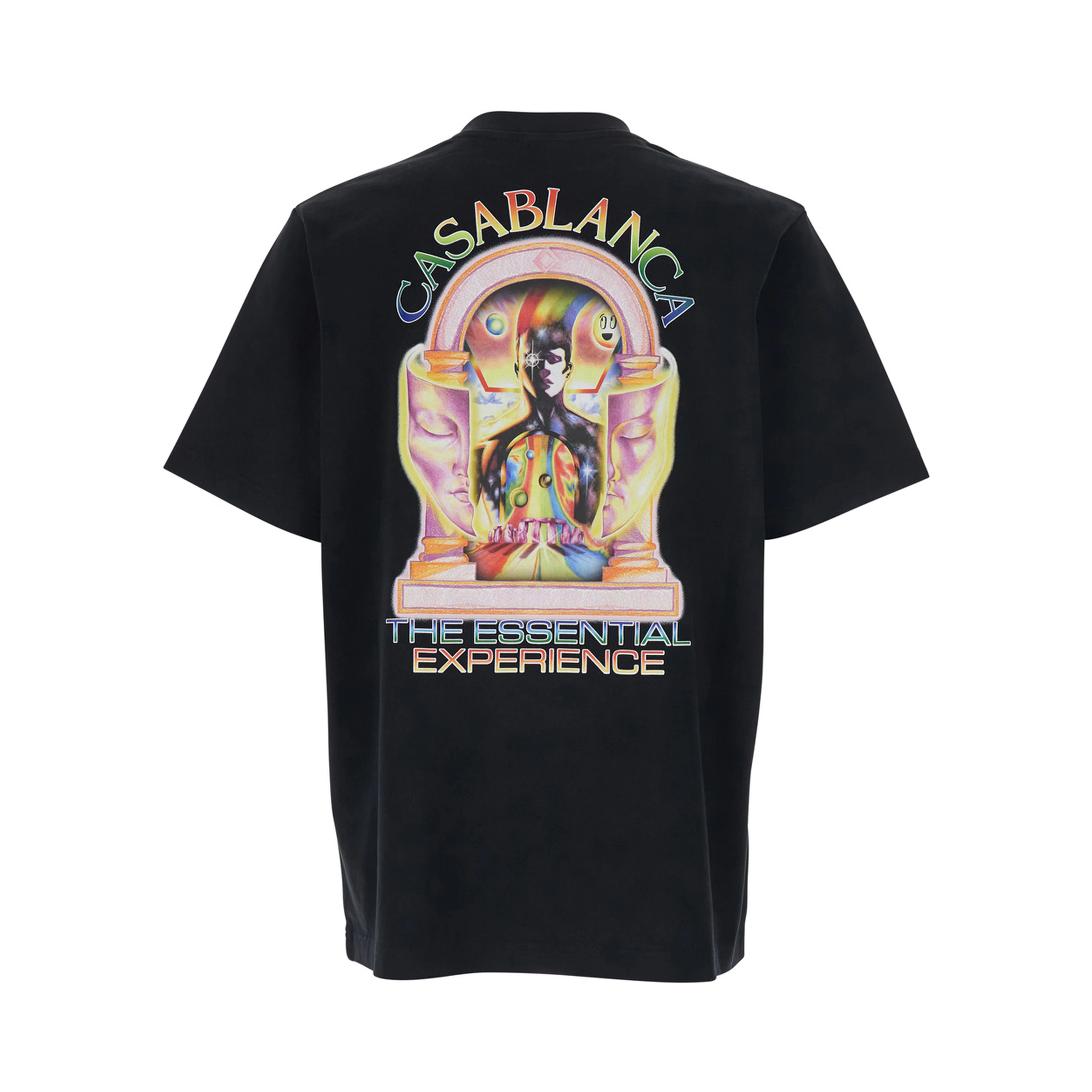 Black T-Shirt with Logo Detail on the Front and Maxi Logo Print on the Back in Cotton Mans Cotton