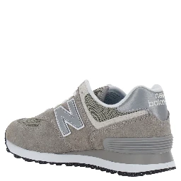Classic Grey Sneakers with leather and side logo detail in fabric unisex