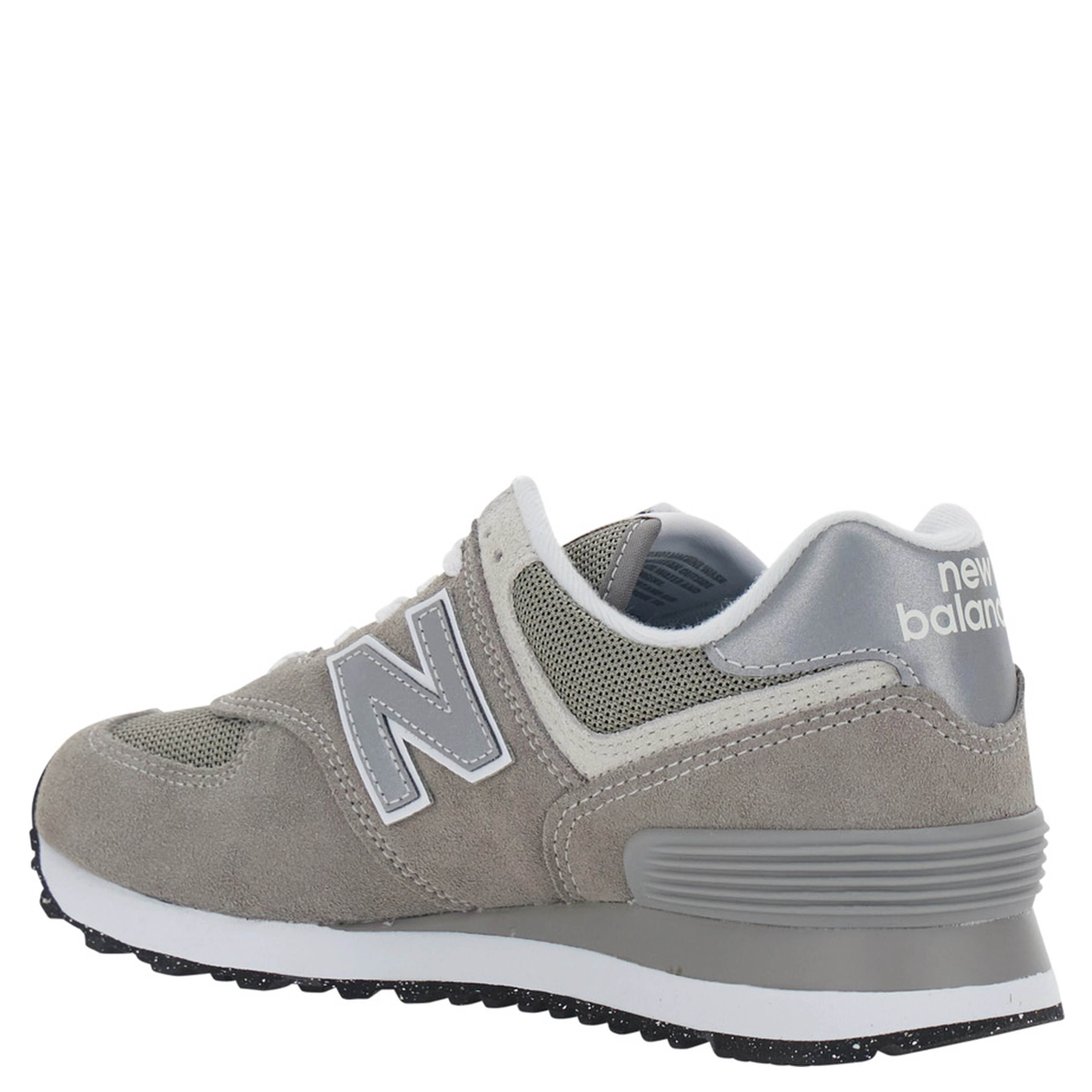 Classic Grey Sneakers with leather and side logo detail in fabric unisex