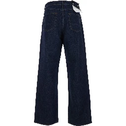 Blue Five-pocket jeans with contrast stitching in denim man