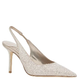 LOVE  metallic Pumps slingback with back strap and almond toe in fabric women