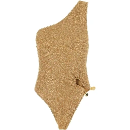 LUMIERE STONES Metallic colored One-Piece Swimsuit with single strap and all-over sparkling details in Tech Fabric for Women