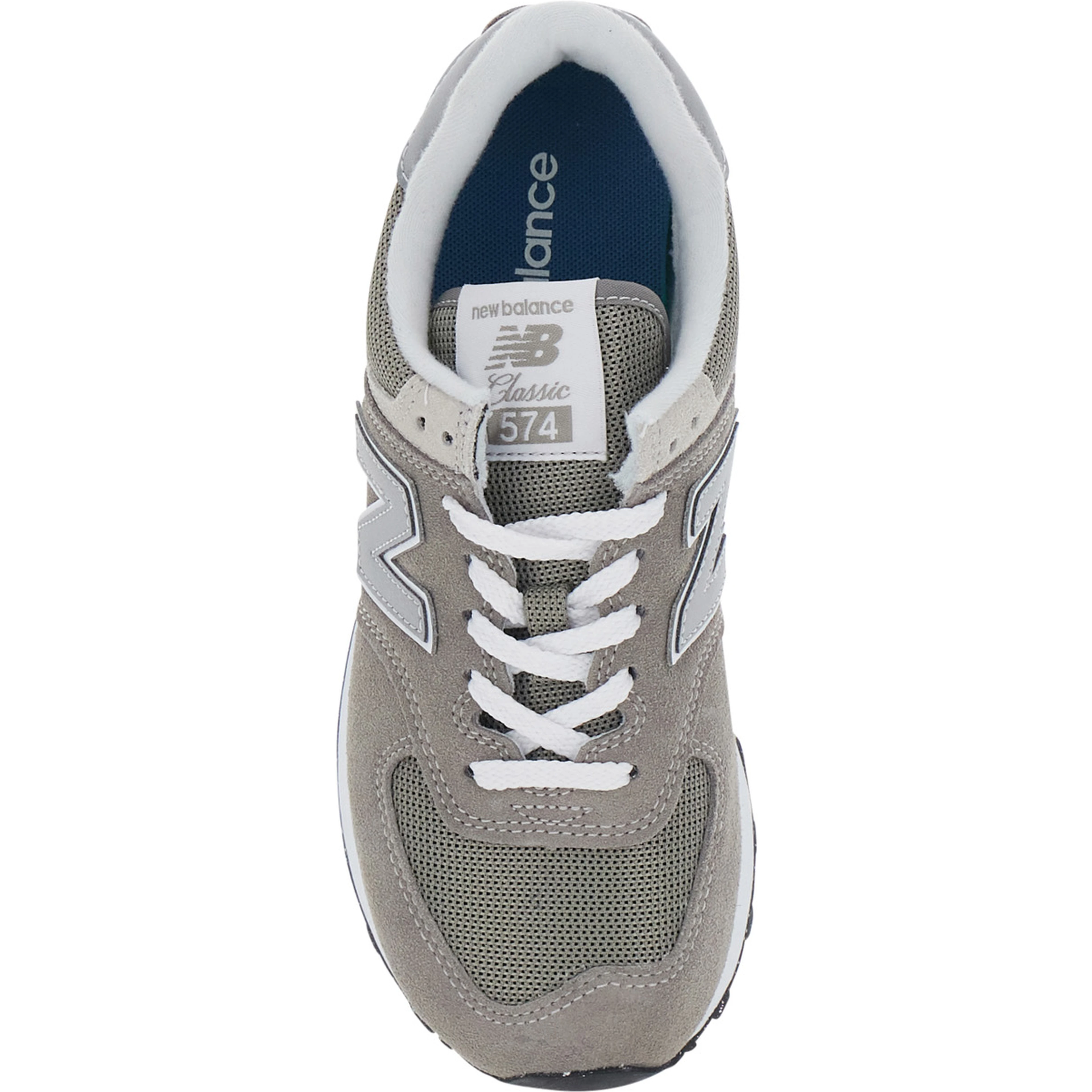 Classic Grey Sneakers with leather and side logo detail in fabric unisex