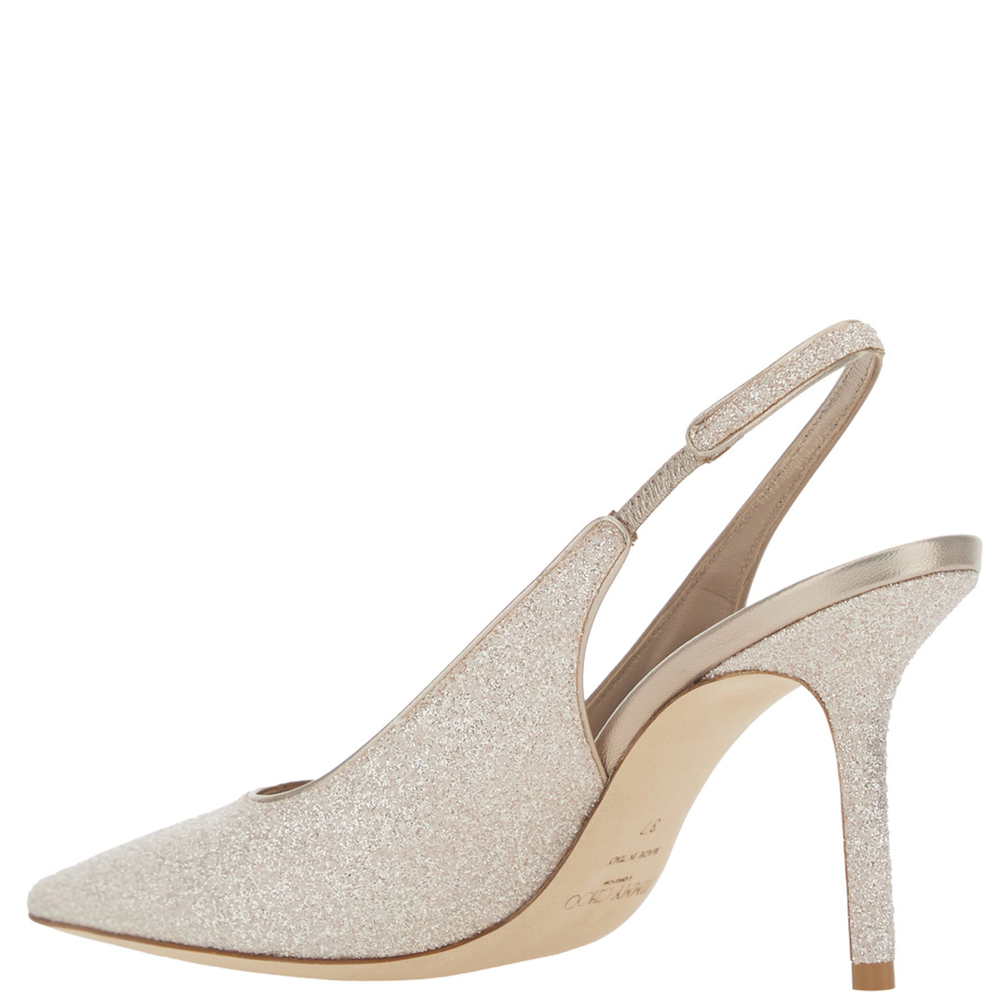 LOVE  metallic Pumps slingback with back strap and almond toe in fabric women