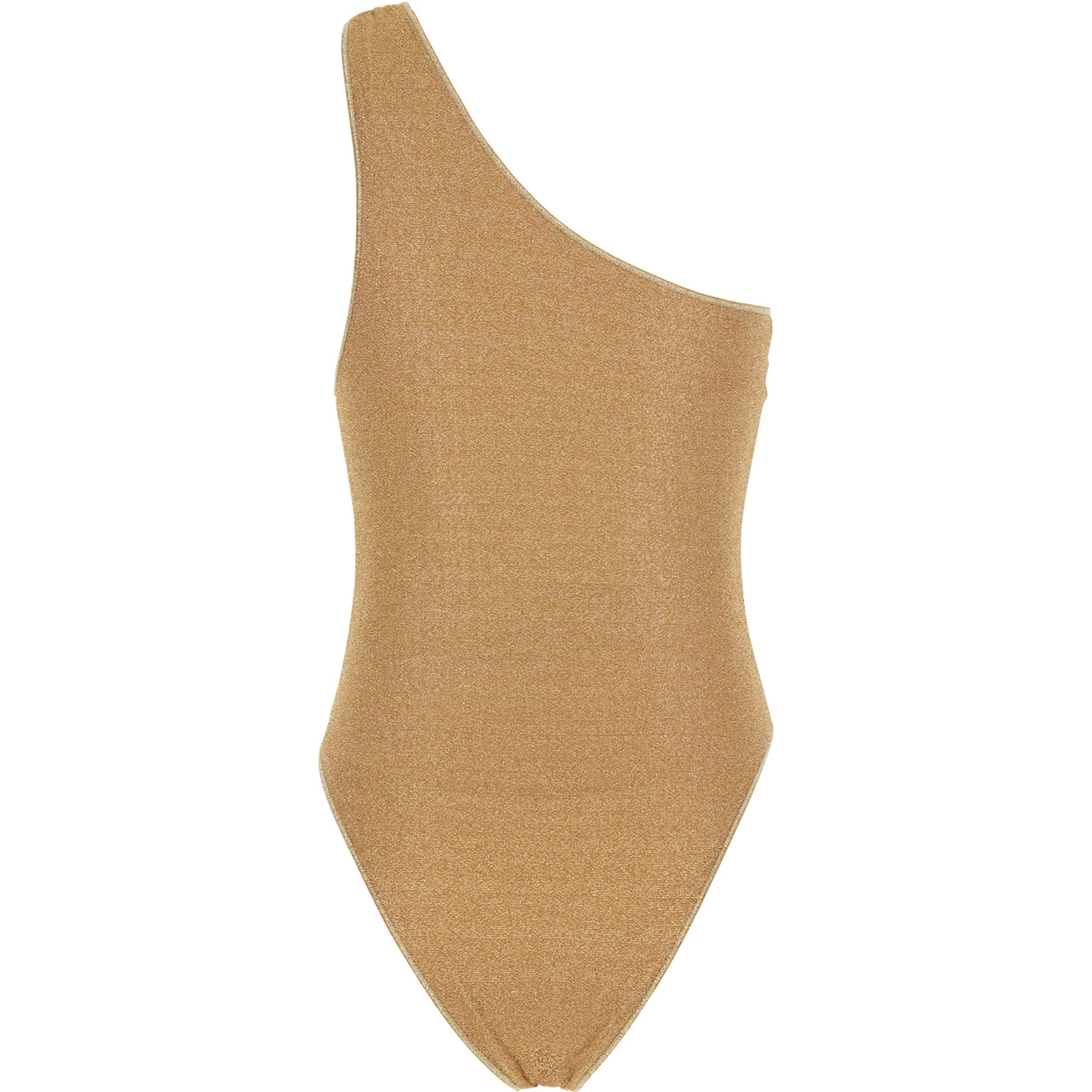 LUMIERE STONES Metallic colored One-Piece Swimsuit with single strap and all-over sparkling details in Tech Fabric for Women