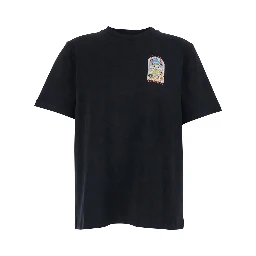 Black T-Shirt with Logo Detail on the Front and Maxi Logo on the Back in Cotton Man