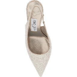 LOVE  metallic Pumps slingback with back strap and almond toe in fabric women