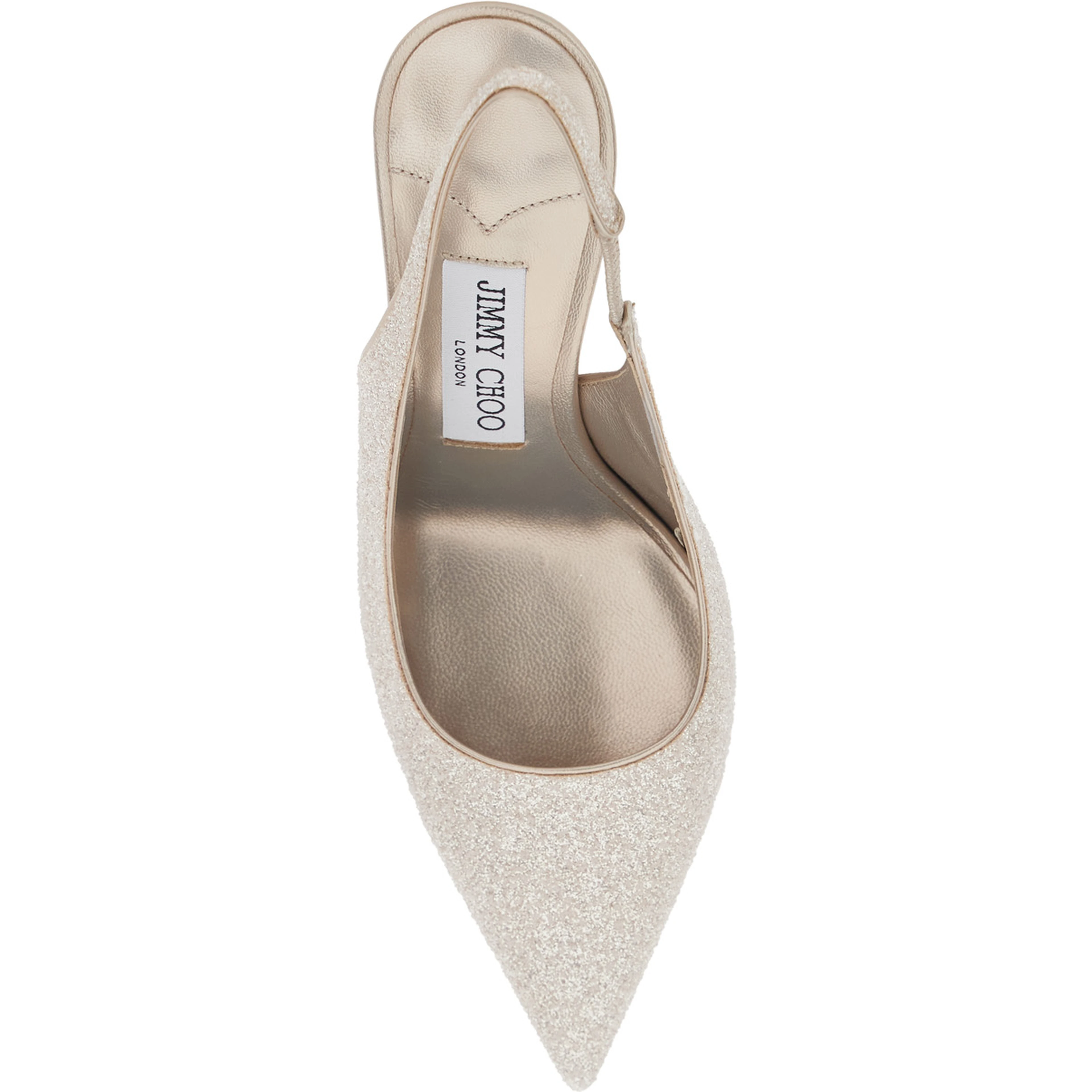 LOVE  metallic Pumps slingback with back strap and almond toe in fabric women