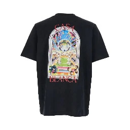 Black T-Shirt with Logo Detail on the Front and Maxi Logo on the Back in Cotton Man