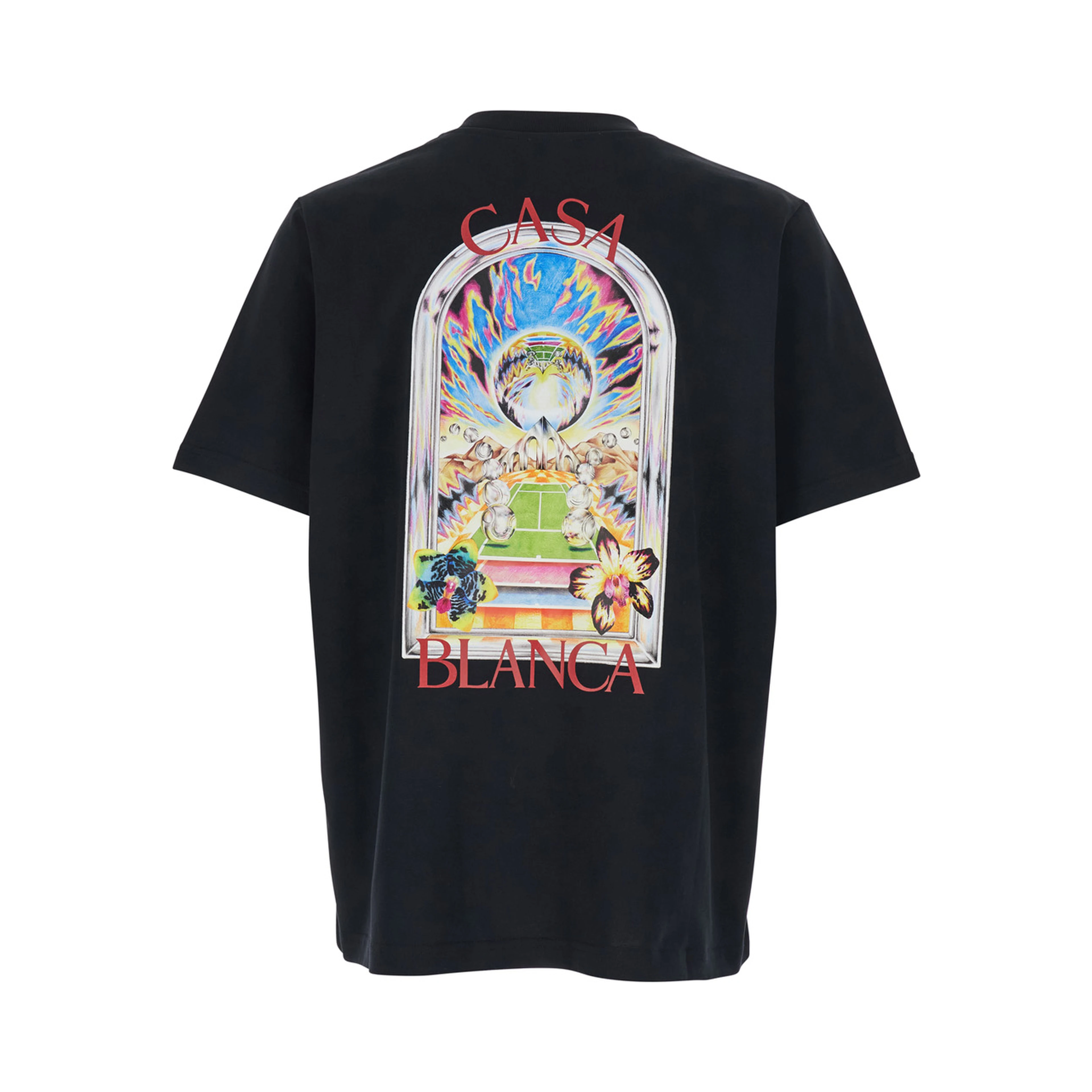 Black T-Shirt with Logo Detail on the Front and Maxi Logo on the Back in Cotton Man