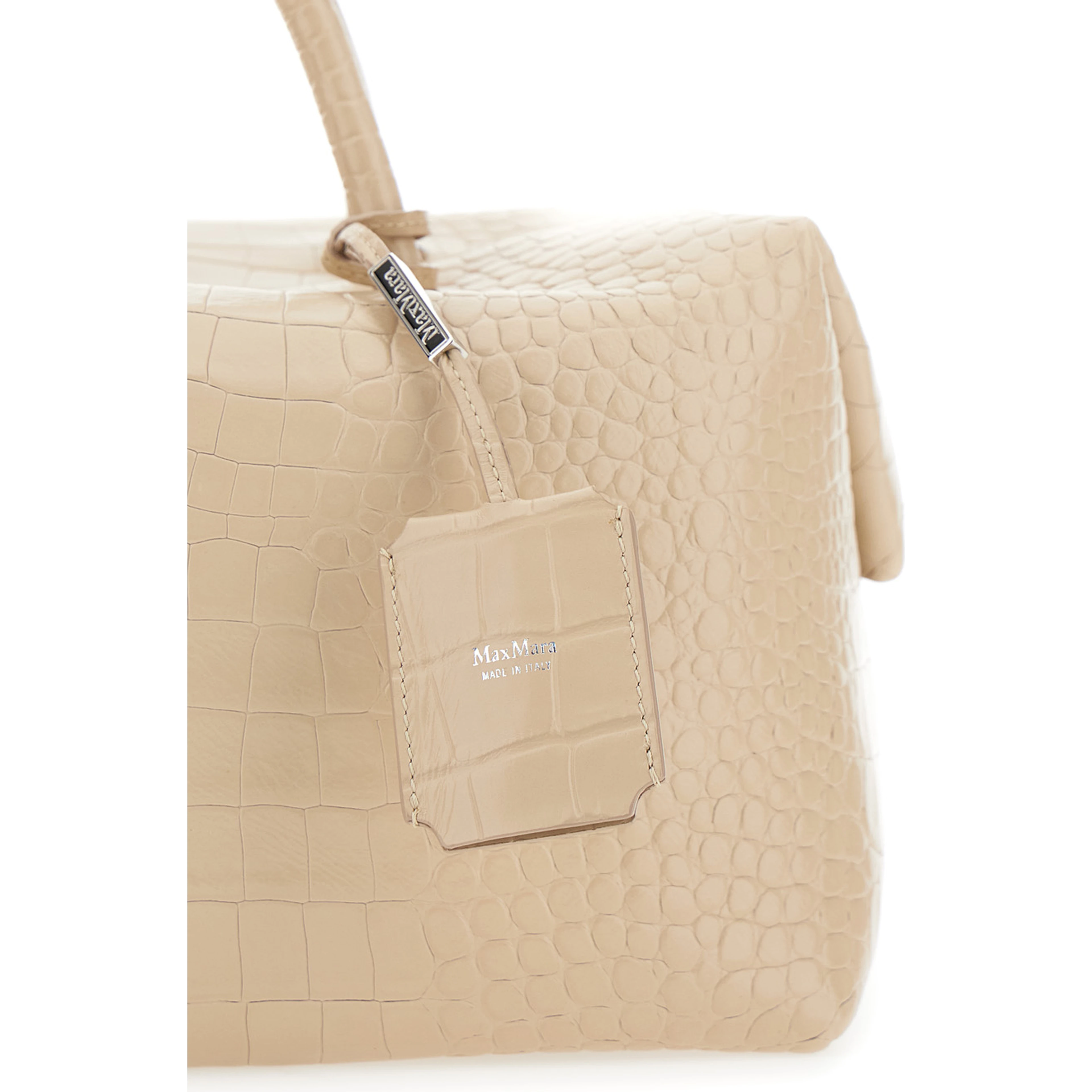 Holdall Large White Handbag with Adjustable and Removable Strap in Leather Woman