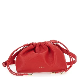 Ninon Mini Red Crossbody bag with Engraved Logo on the Front and Adjustable Ecoleather Strap in for Women