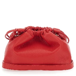 Ninon Mini Red Crossbody bag with Engraved Logo on the Front and Adjustable Ecoleather Strap in for Women