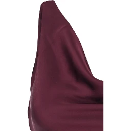 Bordeaux Long Dress with Asymmetric Neckline and Flared Skirt in Tech Fabric Women