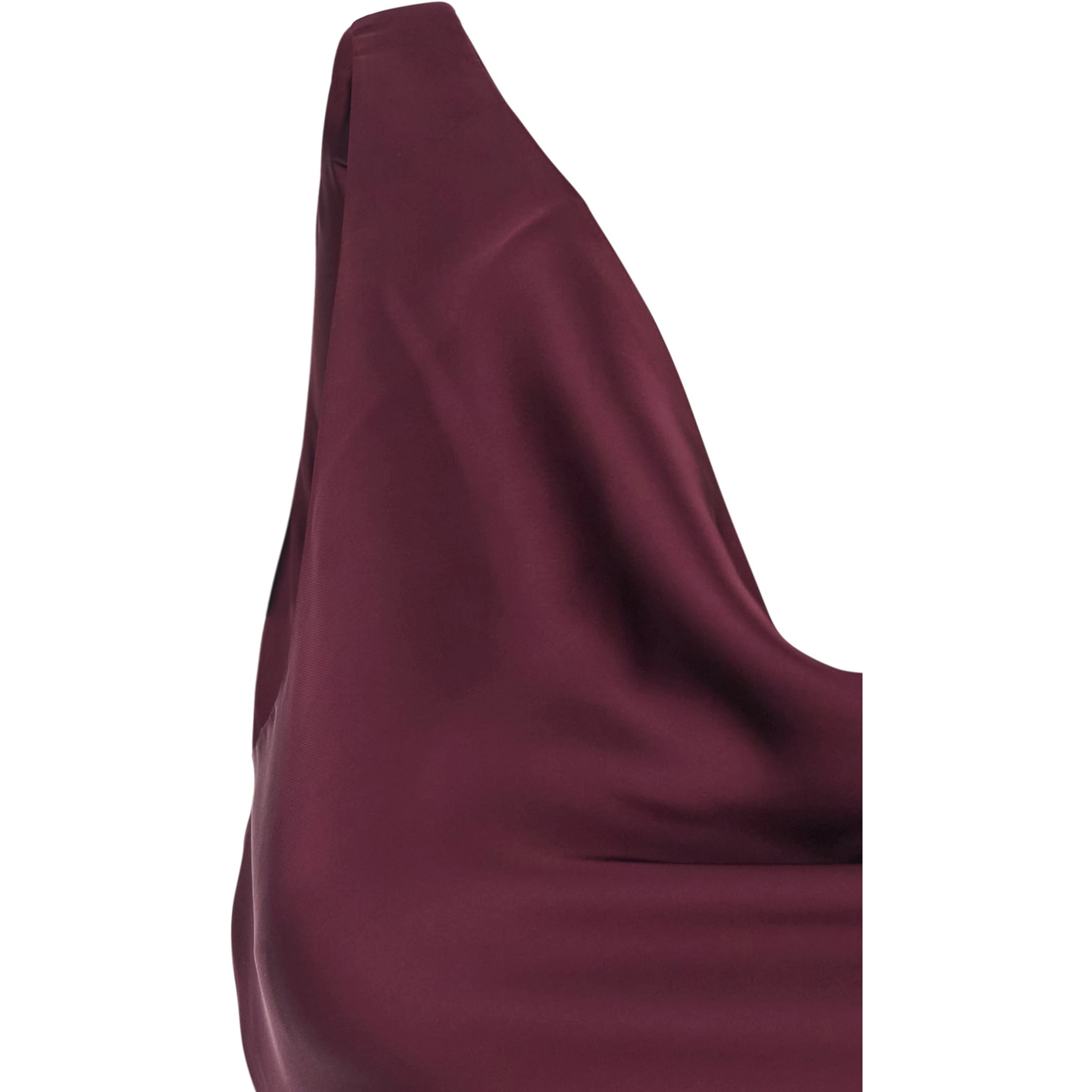 Bordeaux Long Dress with Asymmetric Neckline and Flared Skirt in Tech Fabric Women