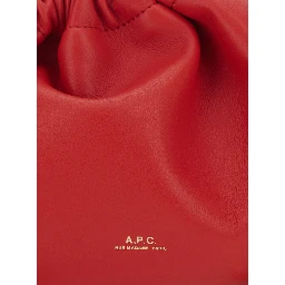 Ninon Mini Red Crossbody bag with Engraved Logo on the Front and Adjustable Ecoleather Strap in for Women