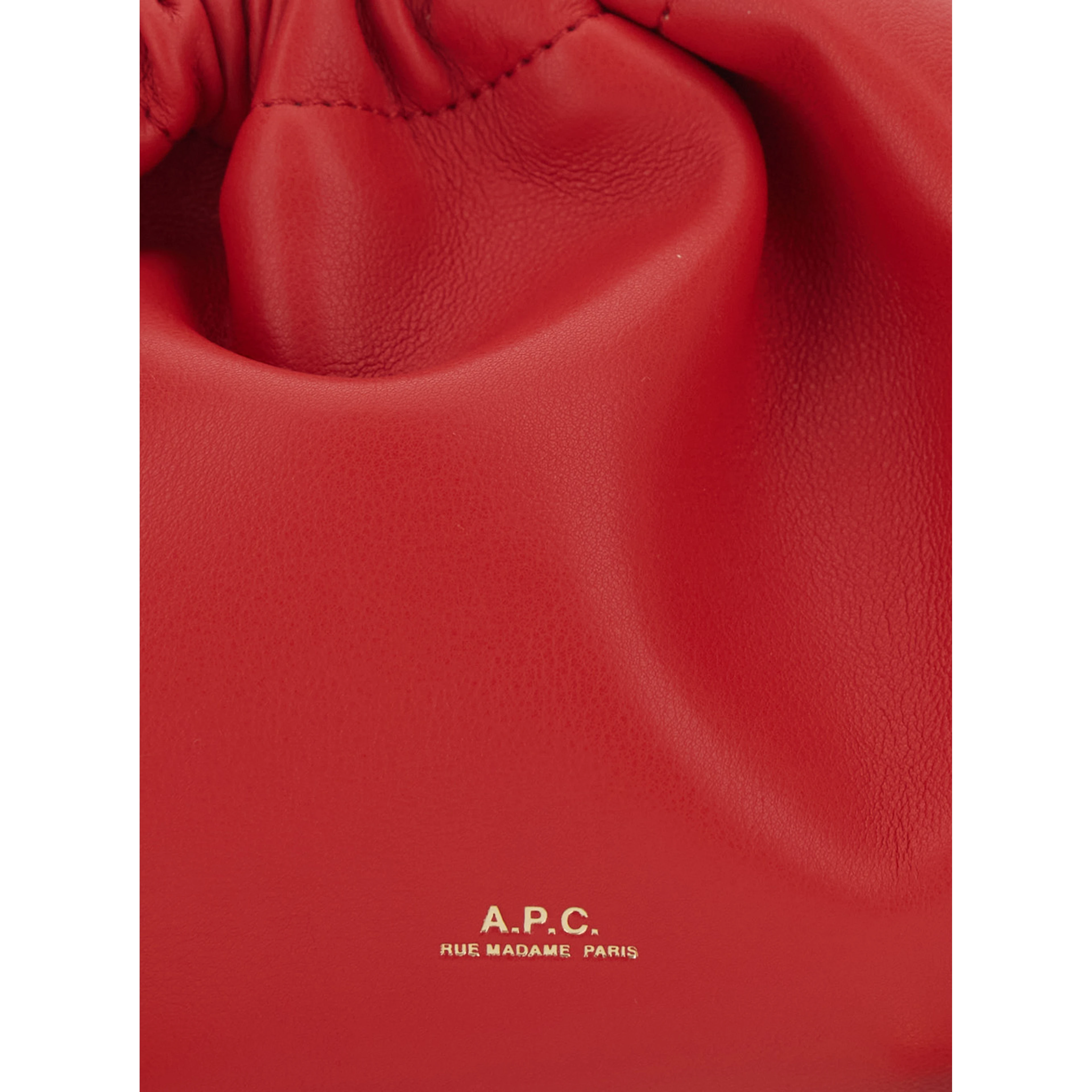 Ninon Mini Red Crossbody bag with Engraved Logo on the Front and Adjustable Ecoleather Strap in for Women