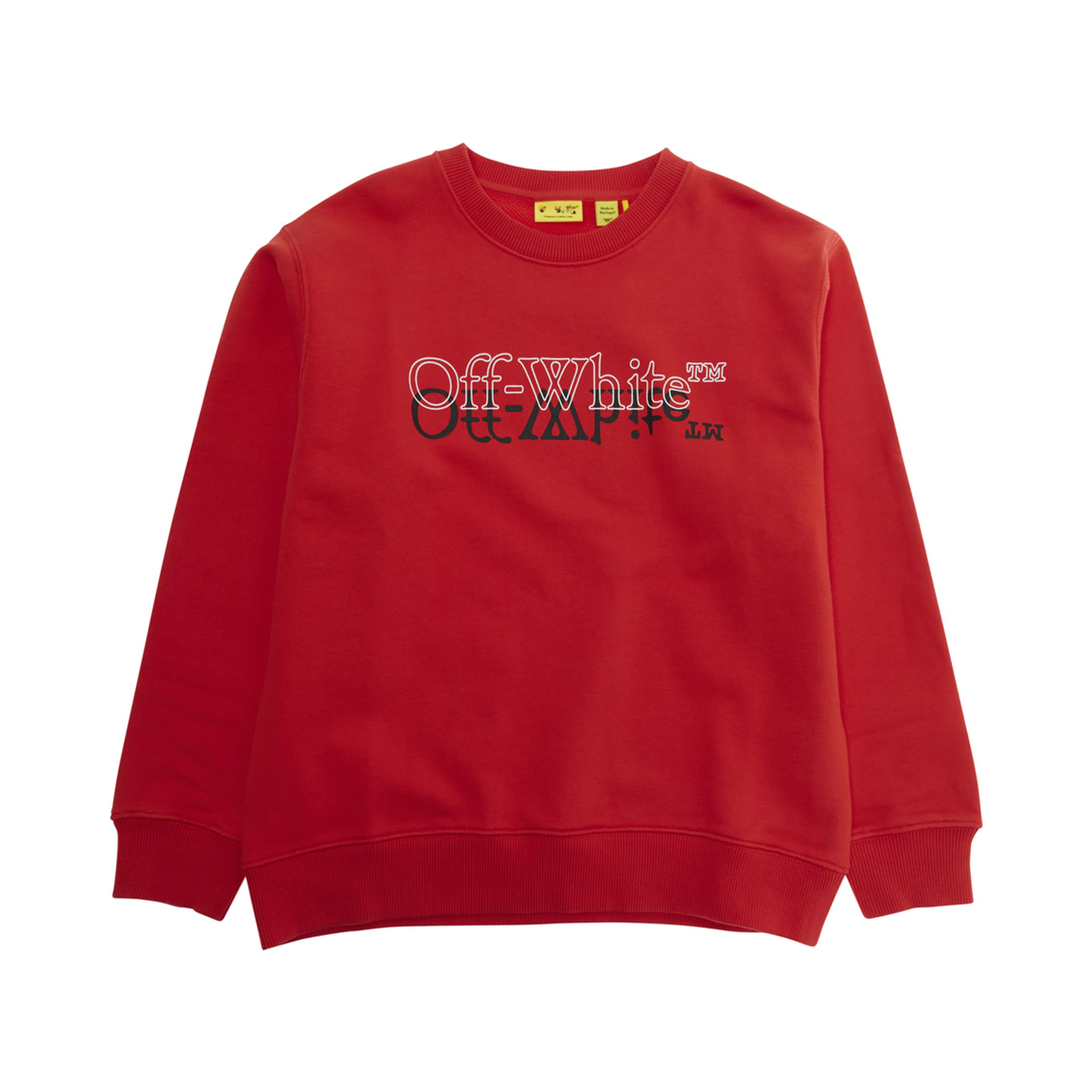 Red Sweatshirt BIG BOOKISH DOUBLE CREWNECK with Printed Logo on the Front in Cotton for Men
