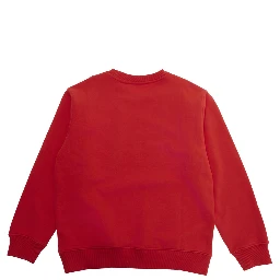 Red Sweatshirt BIG BOOKISH DOUBLE CREWNECK with Printed Logo on the Front in Cotton for Men
