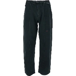 Mens Black Pants with Elastic Waist and Cotton Belt