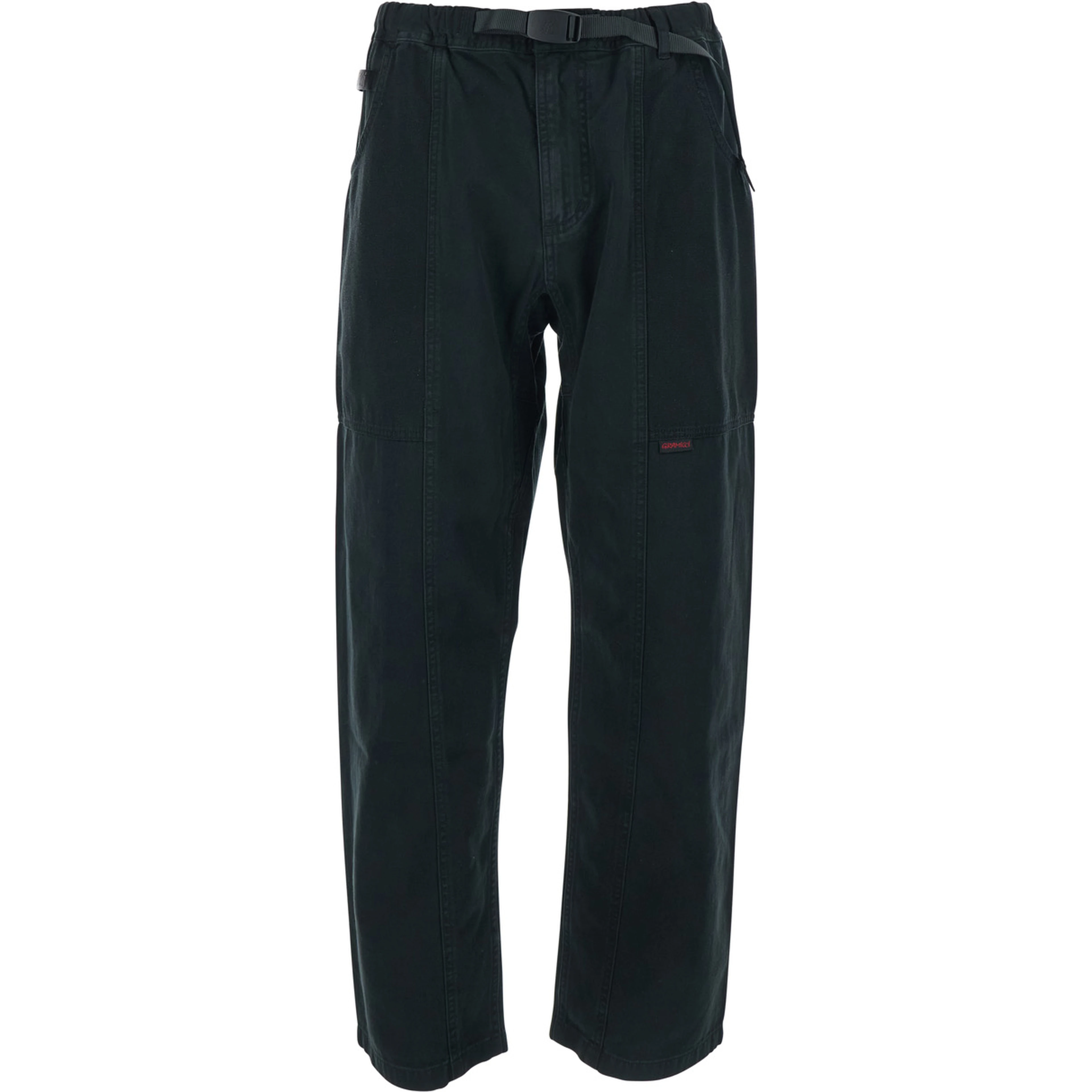 Mens Black Pants with Elastic Waist and Cotton Belt