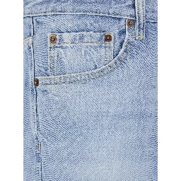 642 Light blueJeans with Logo Patch on the Back and Bleach Effect in Denim for Men