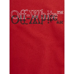 Red Sweatshirt BIG BOOKISH DOUBLE CREWNECK with Printed Logo on the Front in Cotton for Men